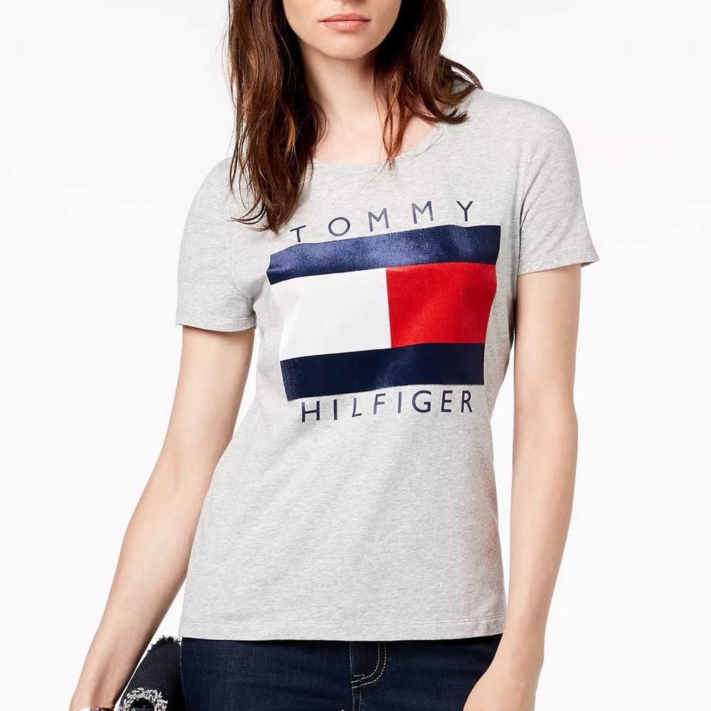 TOMMY HILFIGER Velvet-Flocked Logo T-Shirt